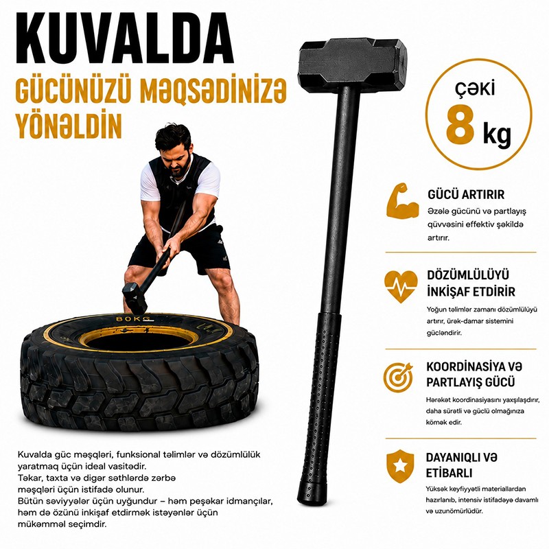 Ağır güc məşq çəkici təkər  Fitness Gym Hammer